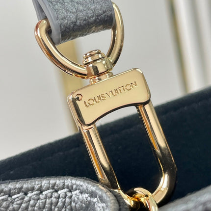 ONTHEGO PM 25 IN GUN METAL EMBOSSED CALFSKIN