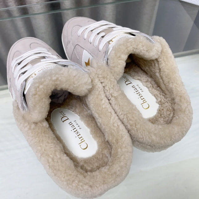 STAR SNEAKER IN LIGHT PINK SUEDE AND SHEARLING