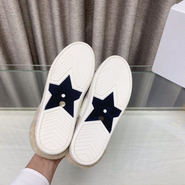 STAR SNEAKER IN LIGHT PINK SUEDE AND SHEARLING