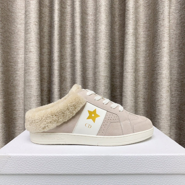STAR SNEAKER IN LIGHT PINK SUEDE AND SHEARLING