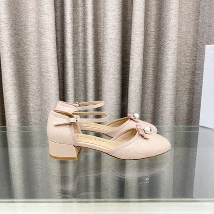 PEARL MARY JANE PUMP IN LIGHT PINK LAMBSKIN 30 MM