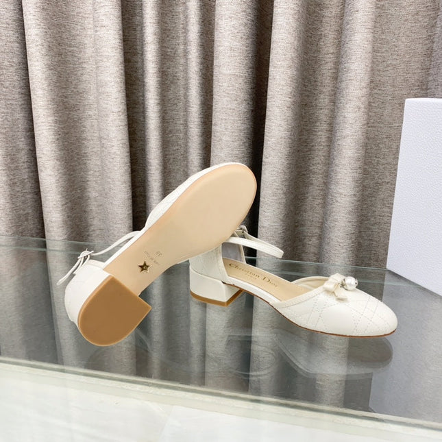 PEARL MARY JANE PUMP IN WHITE LAMBSKIN 30 MM