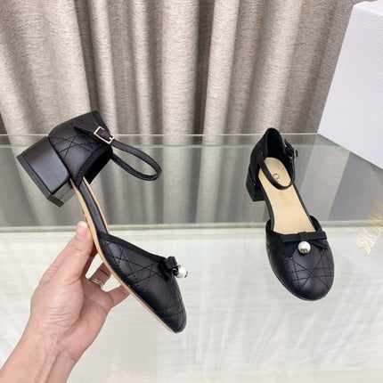 PEARL MARY JANE PUMP IN BLACK LAMBSKIN 30 MM