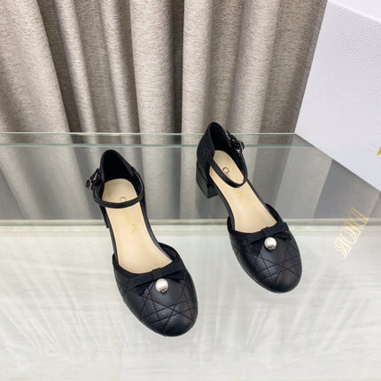 PEARL MARY JANE PUMP IN BLACK LAMBSKIN 30 MM