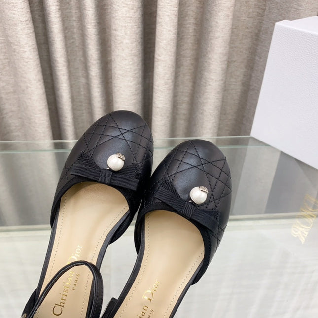 PEARL MARY JANE PUMP IN BLACK LAMBSKIN 30 MM