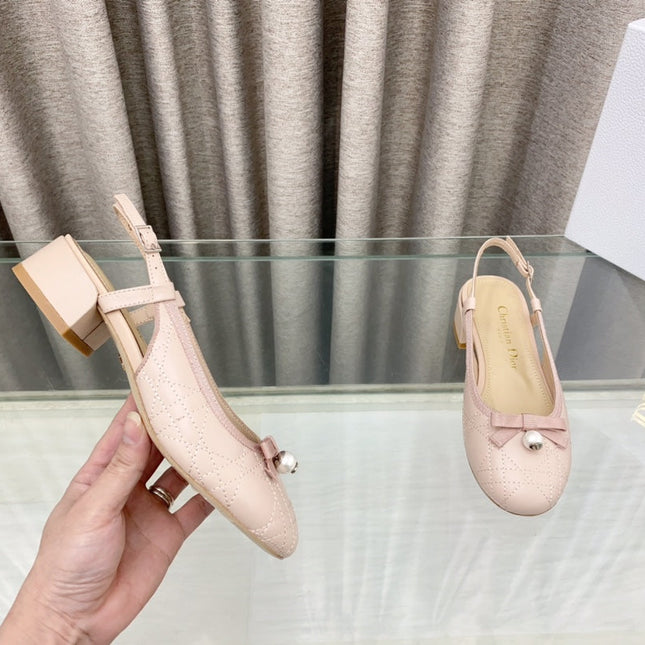 PEARL MARY JANE SLINGBACKS IN LIGHT PINK LAMBSKIN 30 MM