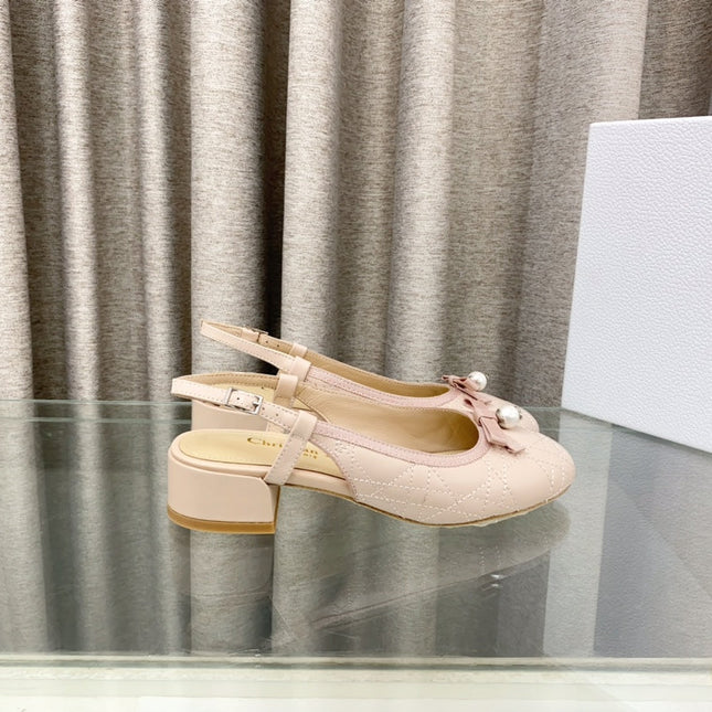 PEARL MARY JANE SLINGBACKS IN LIGHT PINK LAMBSKIN 30 MM