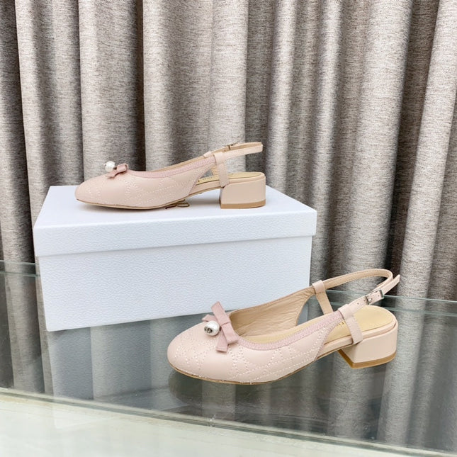 PEARL MARY JANE SLINGBACKS IN LIGHT PINK LAMBSKIN 30 MM