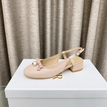 PEARL MARY JANE SLINGBACKS IN LIGHT PINK LAMBSKIN 30 MM