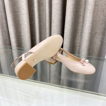PEARL MARY JANE SLINGBACKS IN LIGHT PINK LAMBSKIN 30 MM