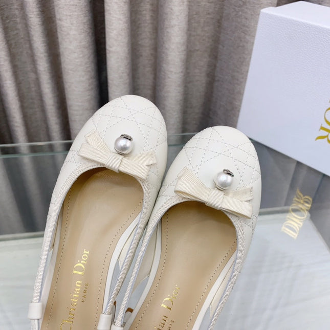 PEARL MARY JANE SLINGBACKS IN WHITE LAMBSKIN 30 MM