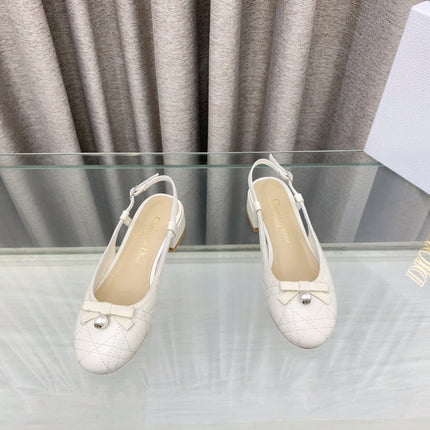 PEARL MARY JANE SLINGBACKS IN WHITE LAMBSKIN 30 MM
