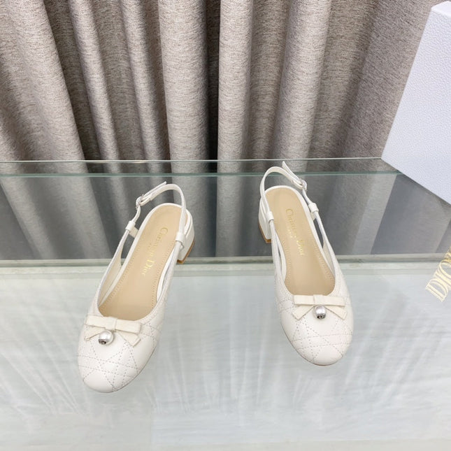 PEARL MARY JANE SLINGBACKS IN WHITE LAMBSKIN 30 MM