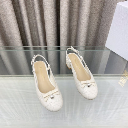 PEARL MARY JANE SLINGBACKS IN WHITE LAMBSKIN 30 MM