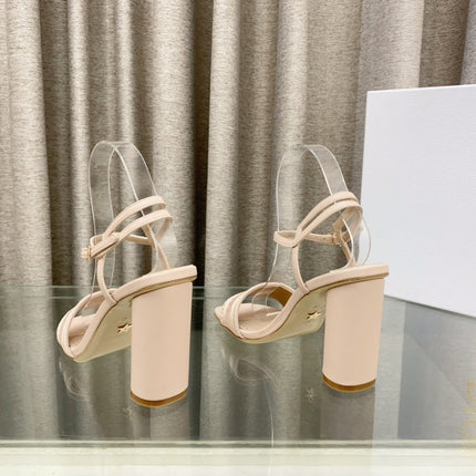 DWAY HIGH HEEL EMBROIDERED SANDAL LIGHT PINK CALFSKIN 95 MM