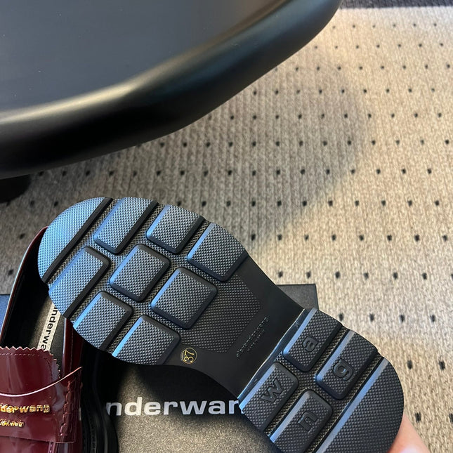 CARTER PLATFORM 75 MM LOAFER IN BURGUNDY RED LAMBSKIN