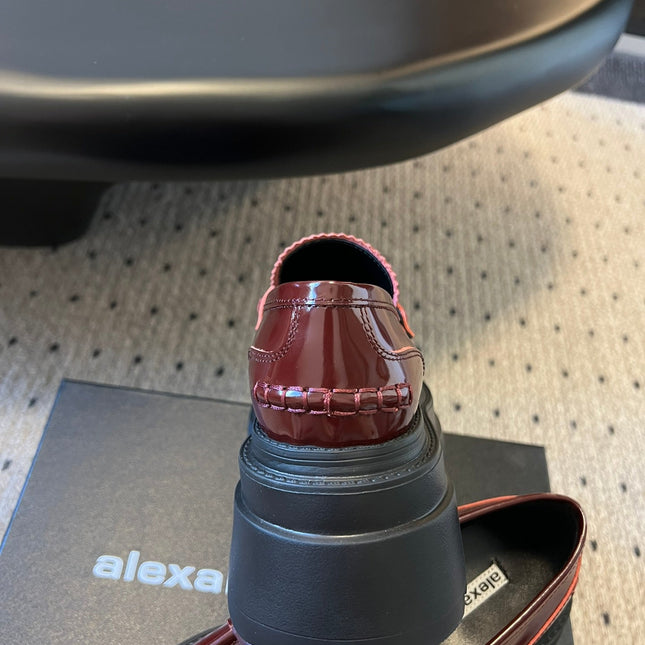 CARTER PLATFORM 75 MM LOAFER IN BURGUNDY RED LAMBSKIN