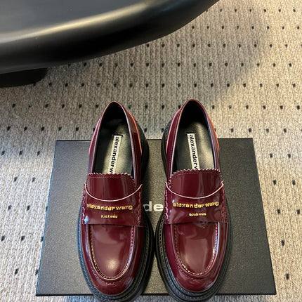 CARTER PLATFORM 75 MM LOAFER IN BURGUNDY RED LAMBSKIN