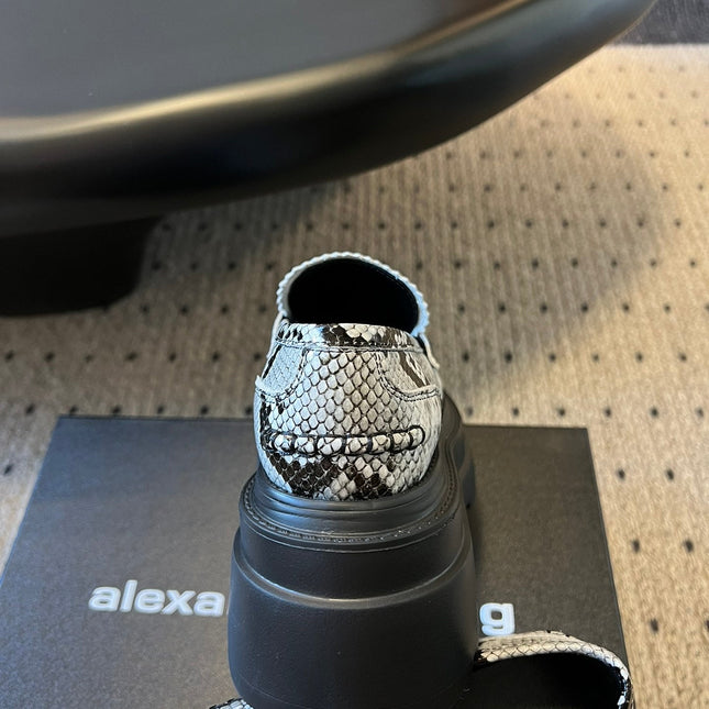 CARTER PLATFORM 75 MM LOAFER IN BLACK MIX WHITE GRAINED LAMBSKIN