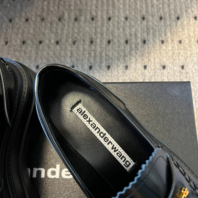 CARTER PLATFORM 75 MM LOAFER IN BLACK LAMBSKIN