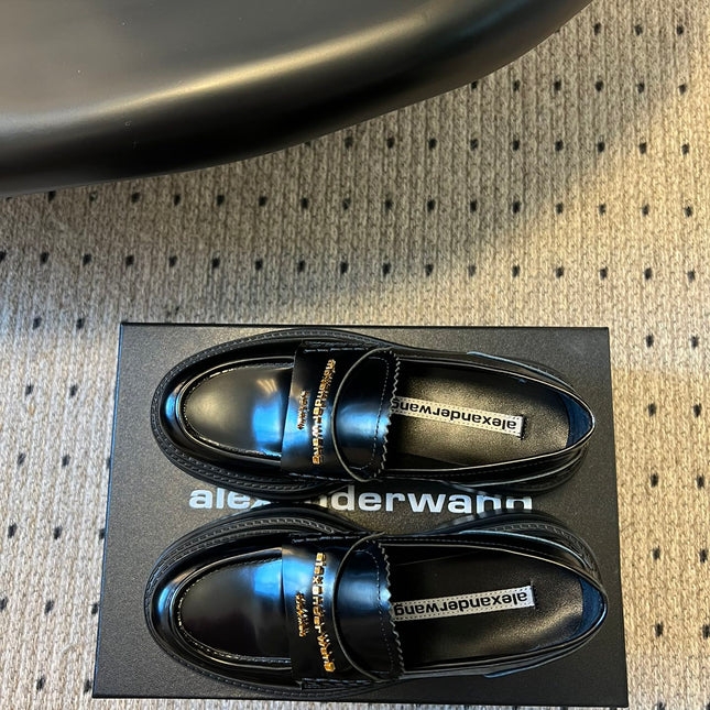 CARTER PLATFORM 75 MM LOAFER IN BLACK LAMBSKIN