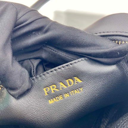 BOW BAG 18 IN BLACK RE-NYLON AND LAMBSKIN