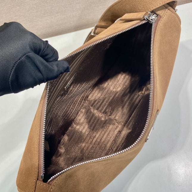HOBO BAG 35 IN GINGERBREAD SUEDE SILVER LOGO