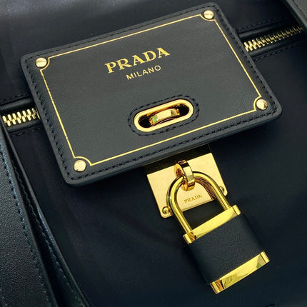 TRAVEL BAG 40 IN BLACK WATERPROOF FABRIC GOLD PADLOCK