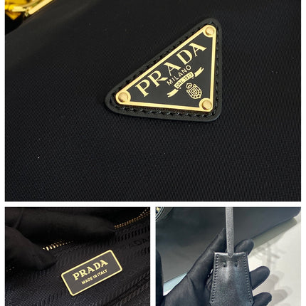TRAVEL BAG 40 IN BLACK WATERPROOF FABRIC GOLD PADLOCK