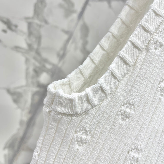 CC White Knitted Fabric Vest