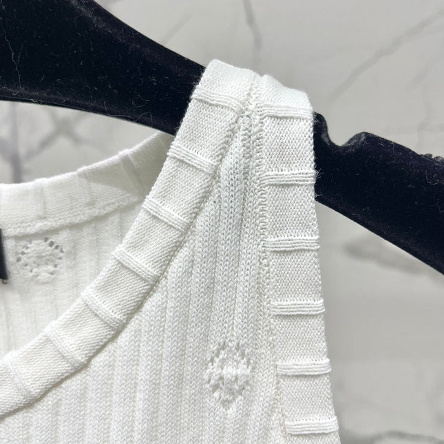 CC White Knitted Fabric Vest