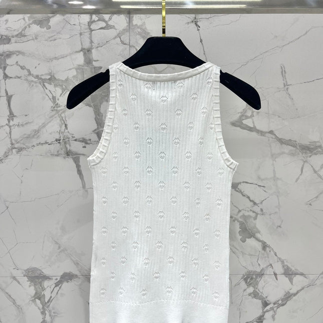 CC White Knitted Fabric Vest