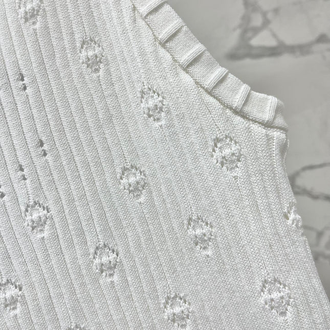 CC White Knitted Fabric Vest