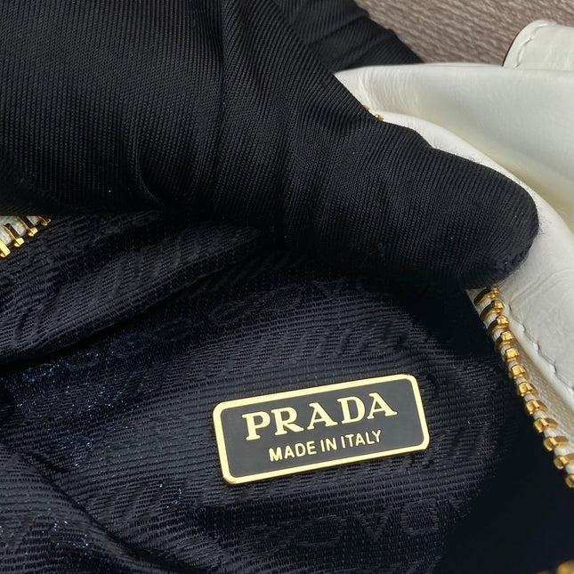 SMALL RECTANGULAR BAG 14 IN WHITE OIL WAX LAMBSKIN GOLD HARDWARE