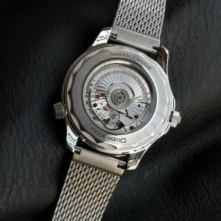 SEAMASTER DIVER 300M SILVER CASE WITH BRUSHED MESH BRACELET WITH CLASP