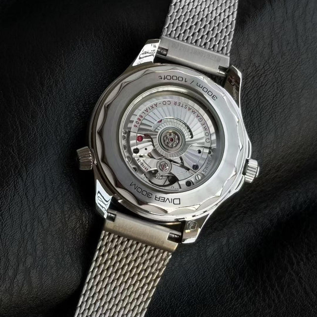 SEAMASTER DIVER 300M SILVER CASE WITH BRUSHED MESH BRACELET WITH CLASP