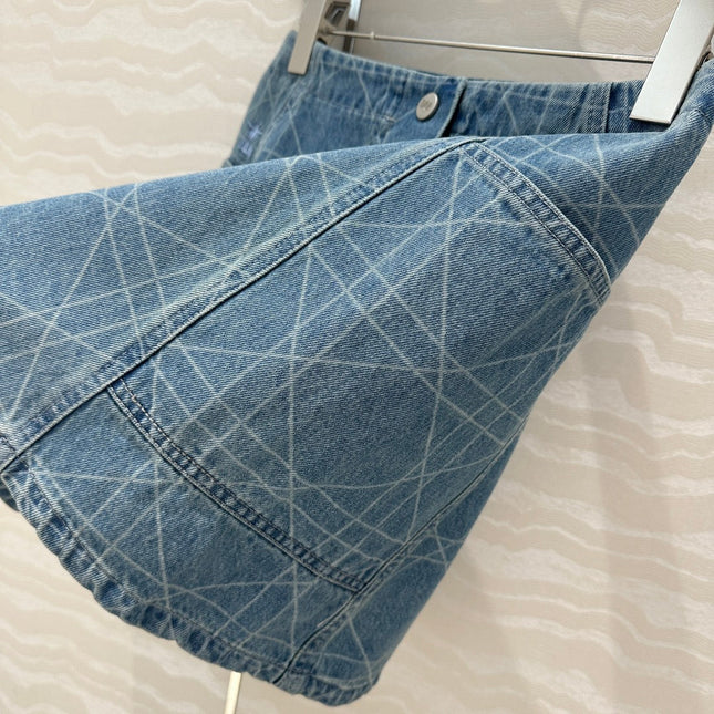 DIOR RETRO WASHED PLARETRO WASHED PLAID DENIM MINI SKIRT
