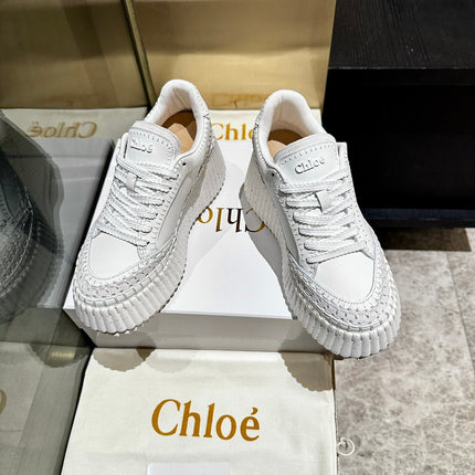 HAND-STITCHED DETAIL SNEAKERS IN WHITE CALFSKIN AND SUEDE