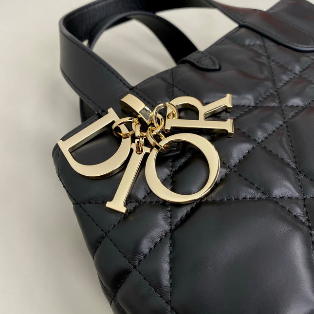MINI TOUJOURS BUCKET BAG 18 IN BLACK CANNAGE CALFSKIN