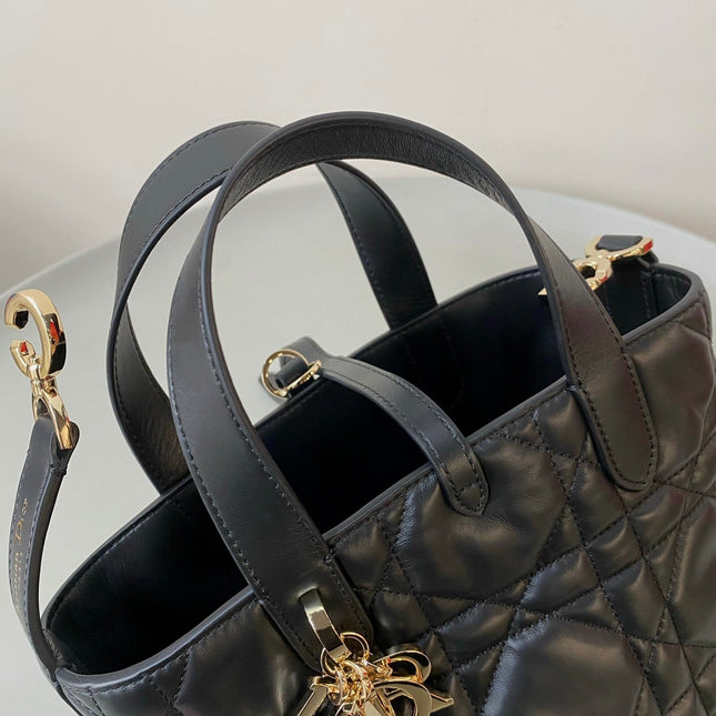 MINI TOUJOURS BUCKET BAG 18 IN BLACK CANNAGE CALFSKIN
