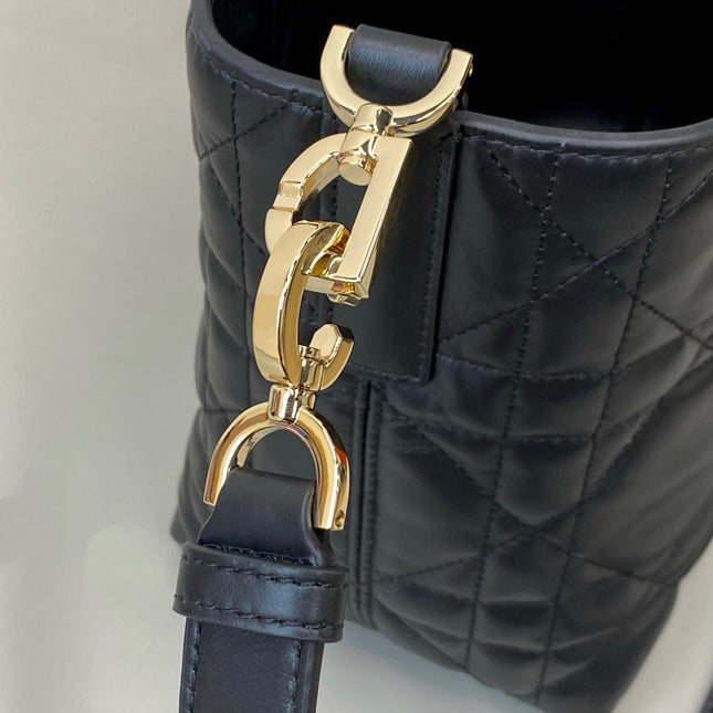 MINI TOUJOURS BUCKET BAG 18 IN BLACK CANNAGE CALFSKIN