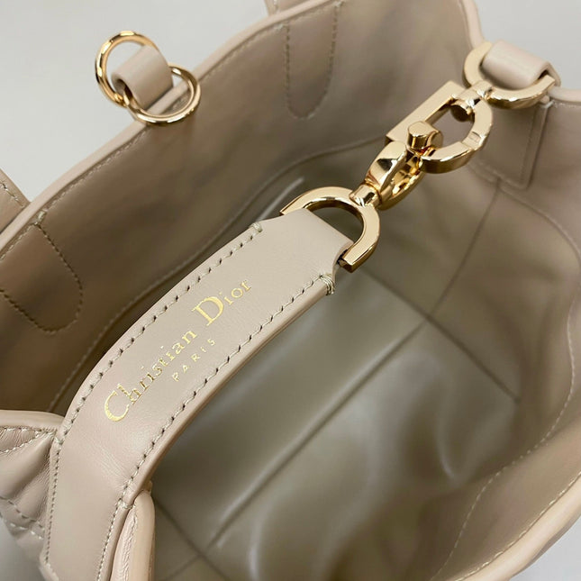 MINI TOUJOURS BUCKET BAG 18 IN BEIGE CANNAGE CALFSKIN