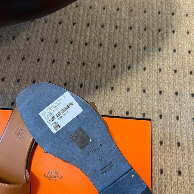 GIULIA FLAT SANDAL IN BRONZE BROWN CALFSKIN