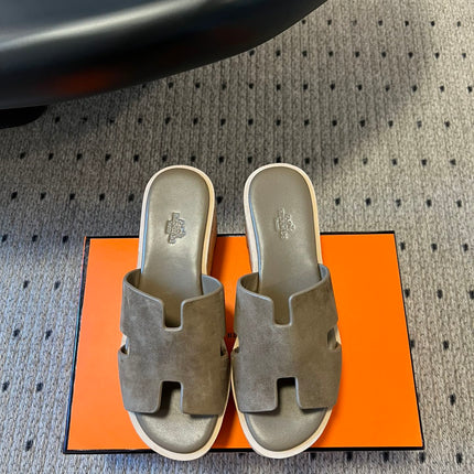 EZE SANDAL PLATFORM 85 MM IN WOOD BROWN SUEDE