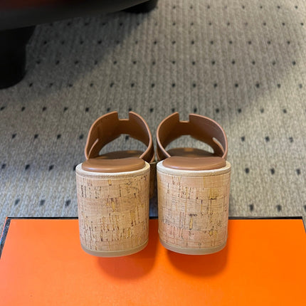 EZE SANDAL 85 MM IN BRONZE BROWN CALFSKIN