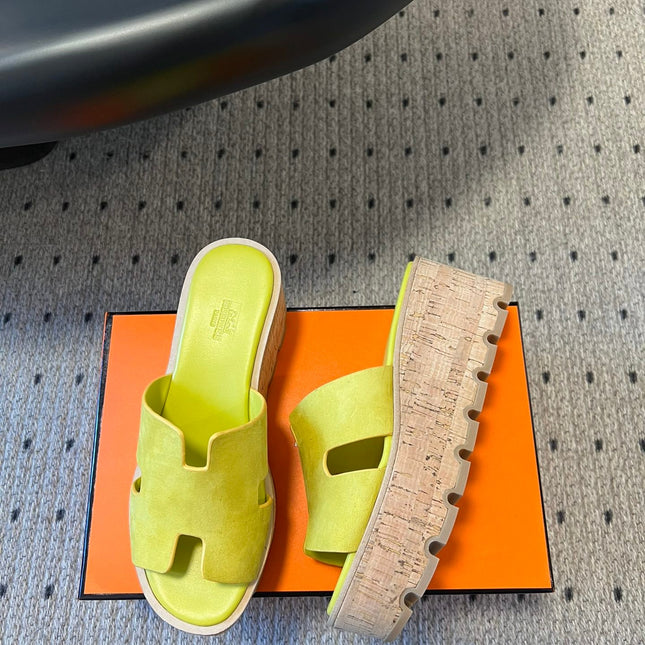 EZE SANDAL 85 MM IN NEON YELLOW CALFSKIN