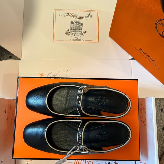 KLEO SLINGBACK IN BLACK CALFSKIN