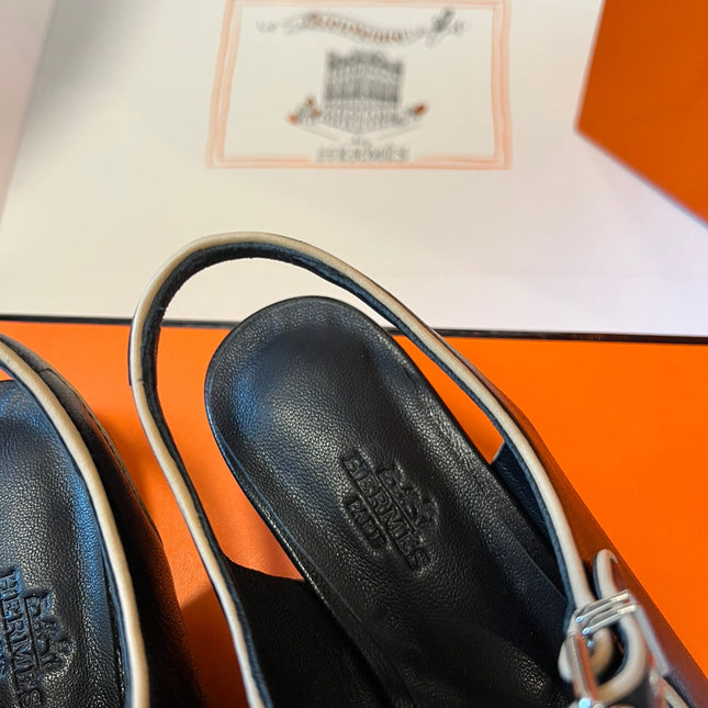 KLEO SLINGBACK IN BLACK CALFSKIN