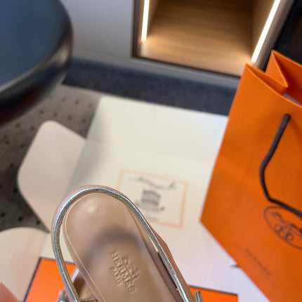 KLEO SLINGBACK IN CREPE PINK CALFSKIN