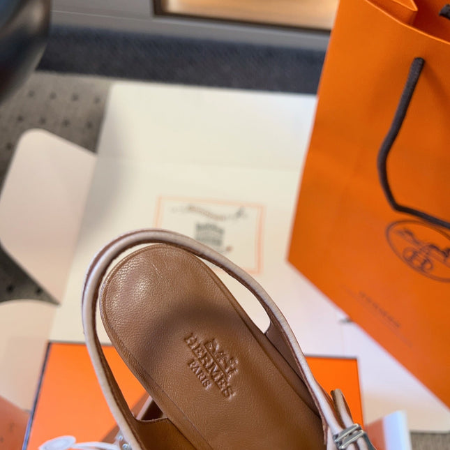 KLEO SLINGBACK IN BRONZE BROWN CALFSKIN